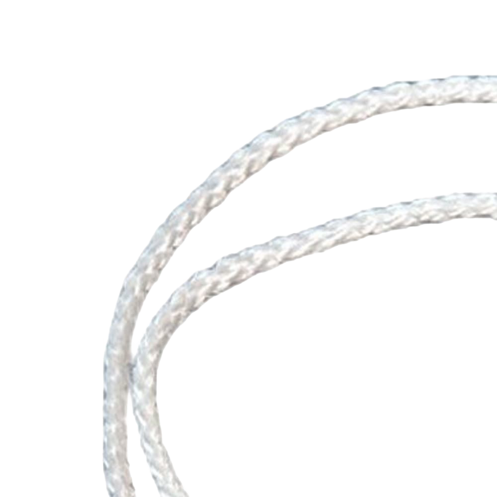 Close-up of a braided white cotton wick designed for mason jar lids with inserts, suitable for lamps and lighting repairs in parts, accessories, and wicks collections.