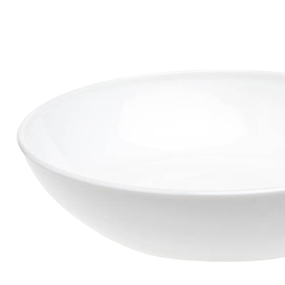 Handcrafted white glass bowl with a smooth finish, 7-inch diameter, made in the USA, ideal for Kitchen & Food, Dinnerware, Storage and Serving, and Best Sellers collections.