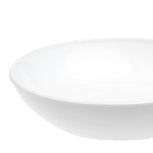 Handcrafted white glass bowl with a smooth finish, 7-inch diameter, made in the USA, ideal for Kitchen & Food, Dinnerware, Storage and Serving, and Best Sellers collections.
