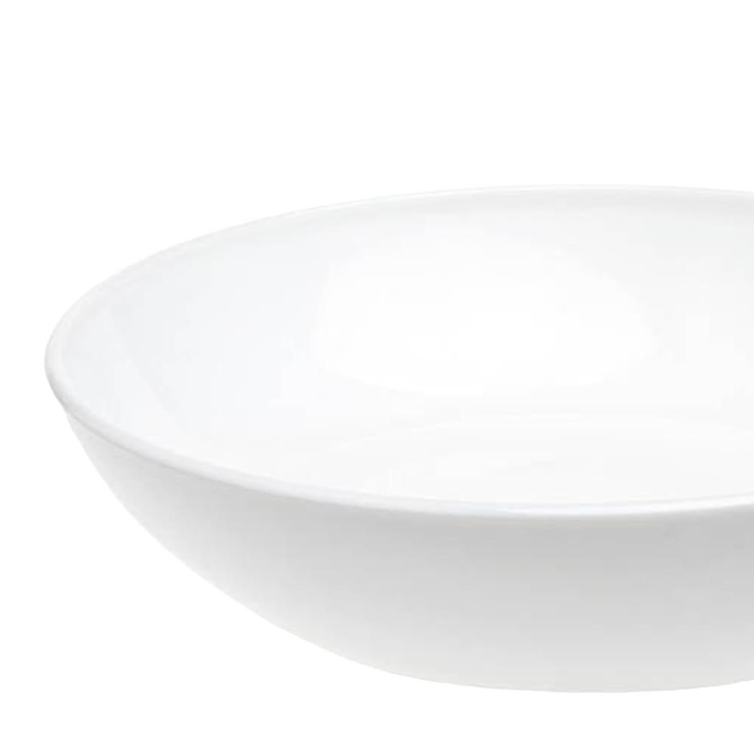 Handcrafted white glass bowl with a smooth finish, 7-inch diameter, made in the USA, ideal for Kitchen & Food, Dinnerware, Storage and Serving, and Best Sellers collections.