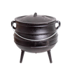 Handcrafted cast iron campfire kettle with round shape and three legs, designed for durable outdoor cooking in Farm, Garden & Tool, Camping, Best Sellers, and Promo Eligible collections.