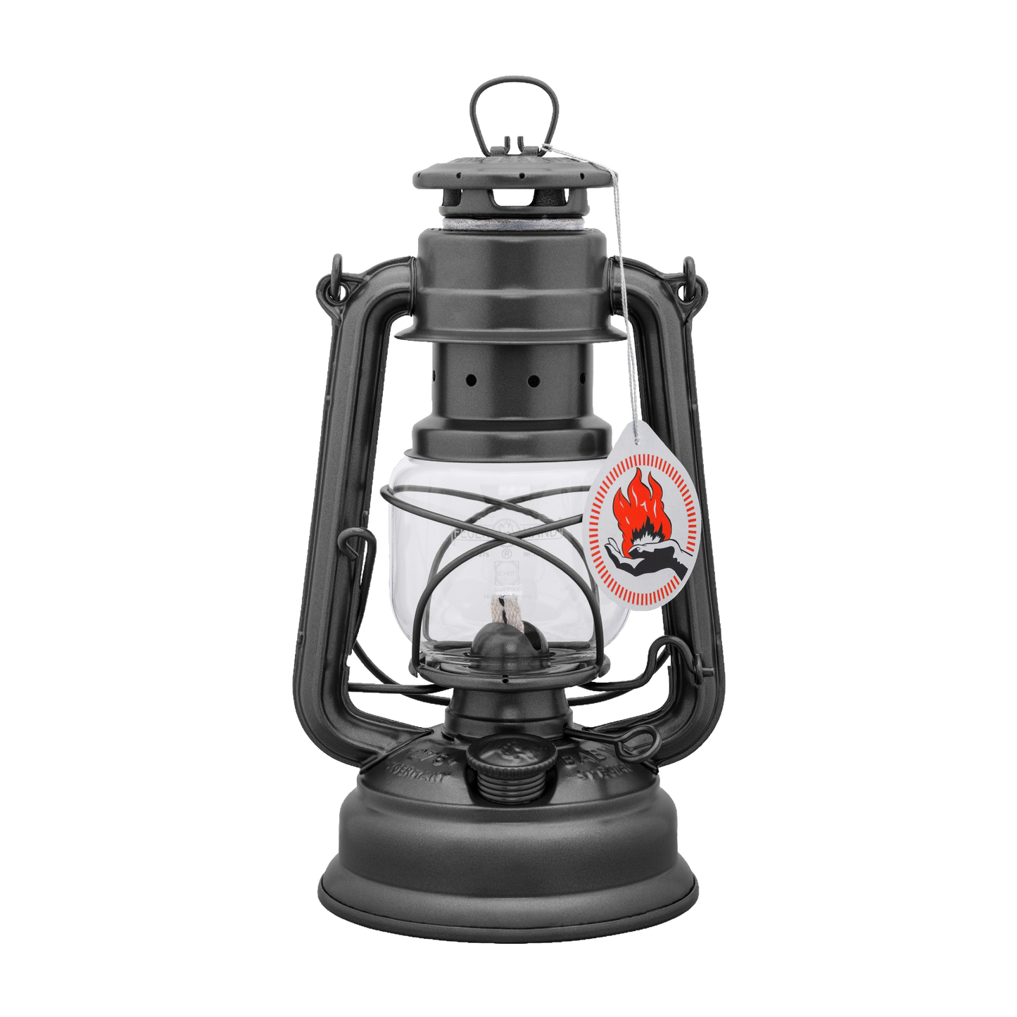 Unique handcrafted galvanized oil lantern with thermal heat-resistant SUPRAX globe and sturdy design, ideal for Lamps & Lighting, Camping, Emergency Supplies, and outdoor use.