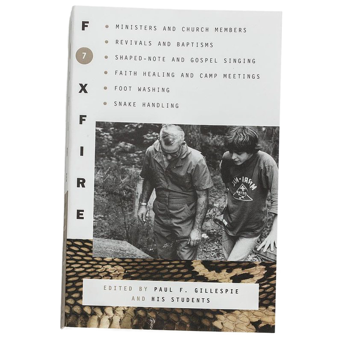 Front cover of a unique heritage book featuring black and white photo of two men outdoors, with topics including ministers, baptisms, gospel singing, and faith healing, ideal for Toys, Books & Games and Heritage and Lifestyle Books collections.