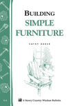 Cover of a handcrafted woodworking booklet featuring simple furniture plans with illustrations of tools and an Adirondack chair, part of Books and Heritage collections.