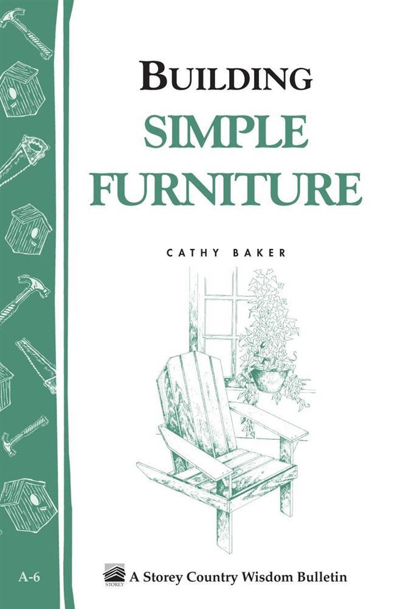 Cover of a handcrafted woodworking booklet featuring simple furniture plans with illustrations of tools and an Adirondack chair, part of Books and Heritage collections.