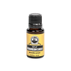 Amber glass bottle of pure frankincense essential oil with a black cap and yellow label, made in USA, ideal for health remedies, wellness, and aromatherapy use.