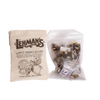 Cloth pouch featuring vintage-inspired print alongside a clear resealable bag containing handcrafted tea bags with lemon berry blend, exclusive, made in USA, ideal for Kitchen & Food, Brewing Coffee and Tea, Beverages, Best Sellers collections.