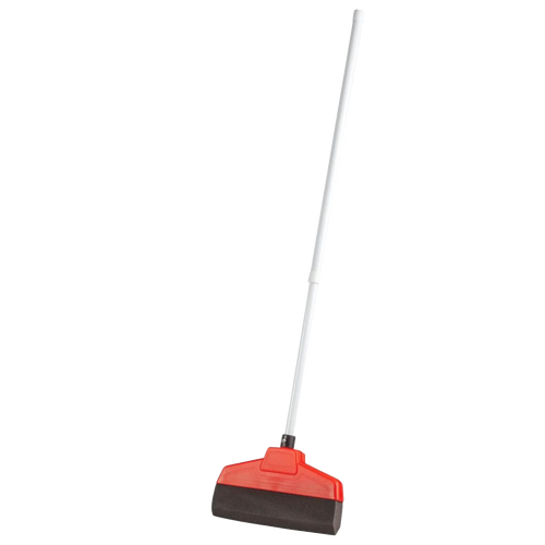 Handcrafted electrostatic broom with red plastic housing, polyurethane foam brush, and white handle extending to 51 inches, perfect for Home & Decor and Household Cleaning collections.