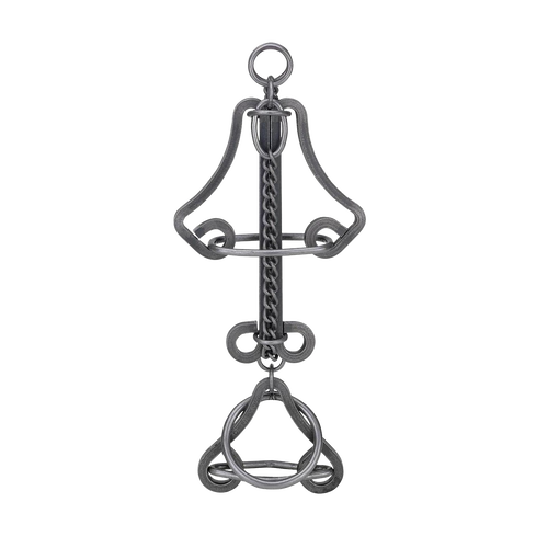 Unique handcrafted metal tavern puzzle in black, designed to challenge with the goal to remove the large ring, part of Toys, Books & Games, USA Made, and Best Sellers collections.