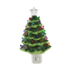 Handcrafted ceramic green Christmas tree nightlight with multicolored bulbs and clear star topper, designed for festive glow, featured in Home & Decor, Holiday Decor, Best Sellers, and Promo Eligible collections.