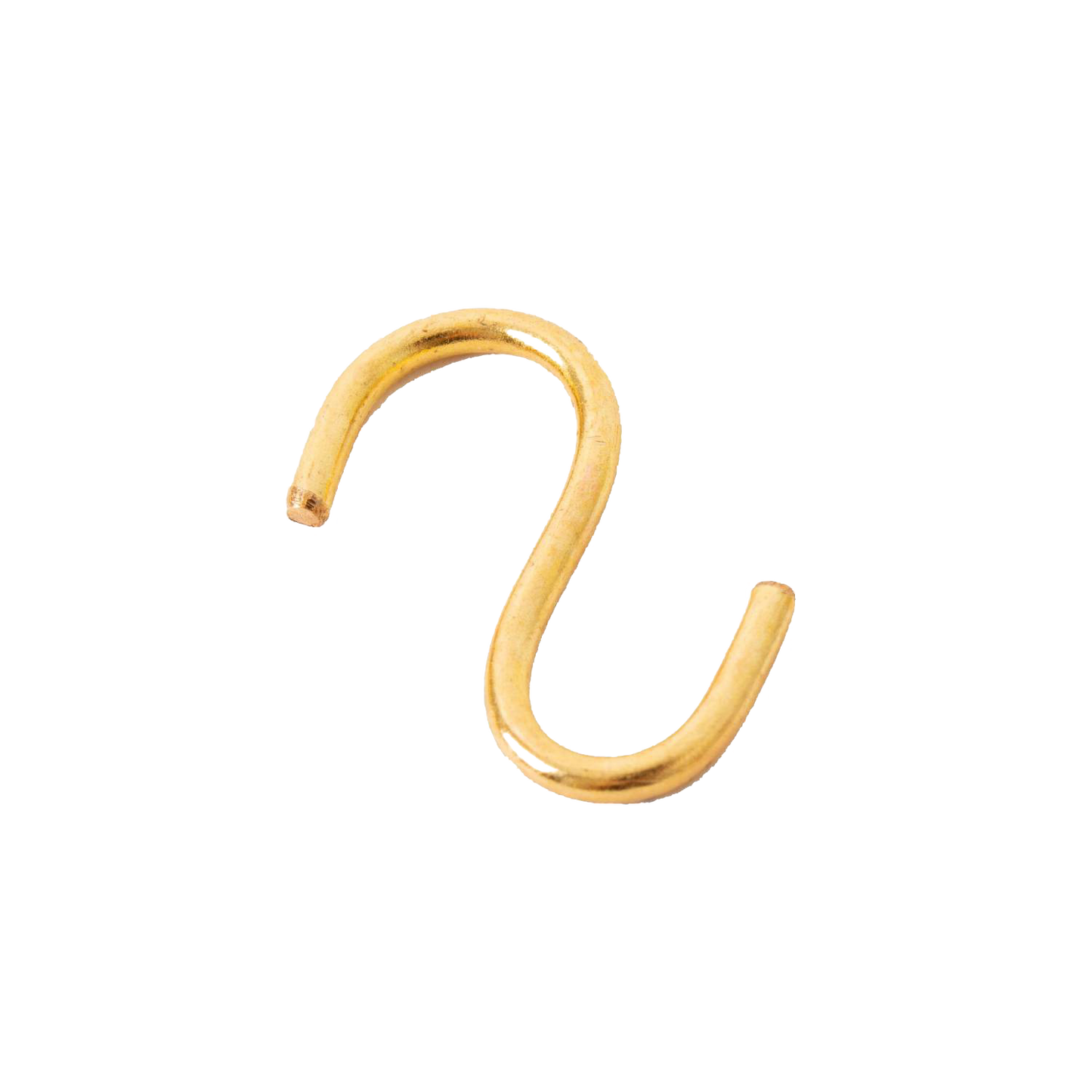 Handcrafted solid brass S-hook with smooth finish, designed for use in Lamps & Lighting, Parts and Accessories, Shade Rings and Holders, Best Sellers, and Promo Eligible collections.
