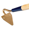 Handcrafted cultivator with a V-shaped sickle bar tooth and smooth wooden handle, designed for breaking up hard soil and cultivating garden rows, made in USA, part of Farm, Garden & Tool and Digging and Cultivating collections.