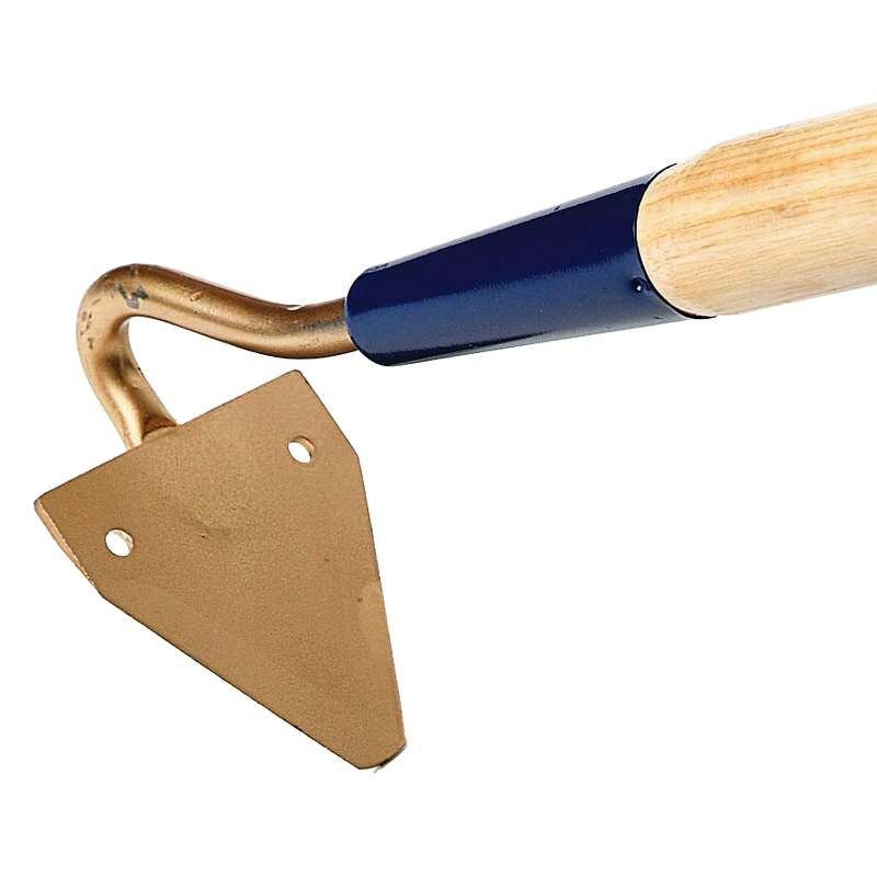 Handcrafted cultivator with a V-shaped sickle bar tooth and smooth wooden handle, designed for breaking up hard soil and cultivating garden rows, made in USA, part of Farm, Garden & Tool and Digging and Cultivating collections.
