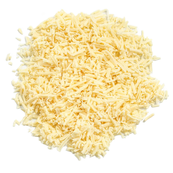 Handcrafted freeze-dried shredded parmesan cheese with a long shelf life, perfect for use in Kitchen & Food, Freeze Dried, USA Made, and Best Sellers collections.