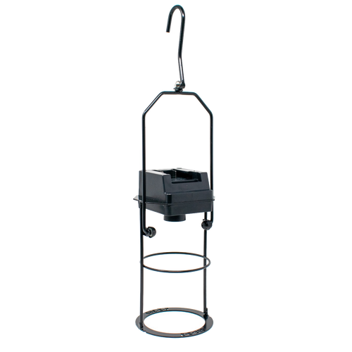 Compact black hanging light frame with a push switch and battery adapter hook, designed for versatile LED illumination, featured in Lamps & Lighting and Battery, Solar, LED collections.