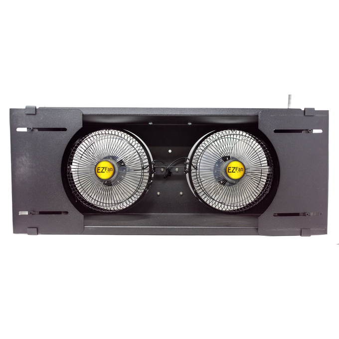 Battery-operated window fan featuring dual 9-inch fans for powerful airflow, designed for flexible cooling in Home & Decor, Farm, Garden & Tool, Emergency Supplies, and Household Helpers collections.