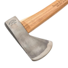 Handcrafted kindling axe with a high carbon steel blade and smooth hickory handle, Amish made in the USA, ideal for farm, garden, camping, and wood cutting tasks.