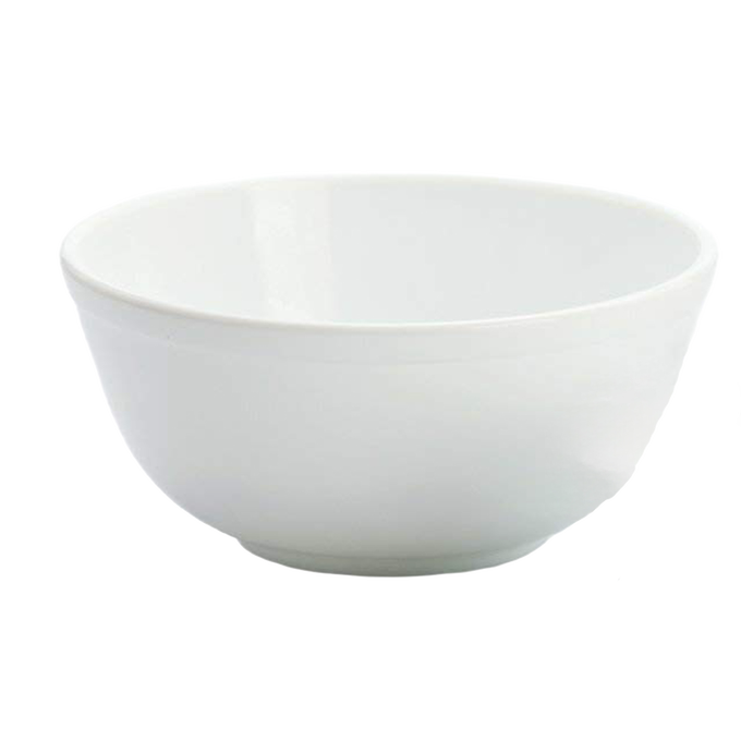 Single white glass mixing bowl, handcrafted in the USA, ideal for use in Kitchen & Food, Cookware, Baking Supplies, Dinnerware, and Best Sellers collections.