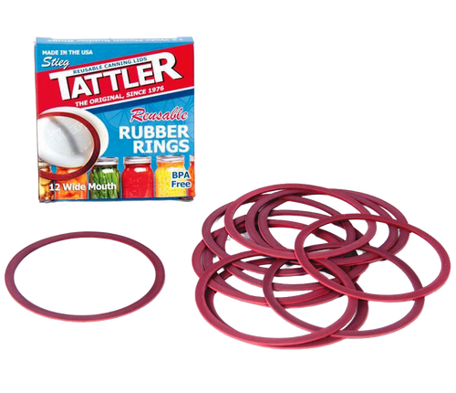 Pack of 12 red reusable wide mouth rubber rings for canning jar lids, BPA free, ideal for Kitchen & Food, Food Preservation, and Canning Accessories collections.