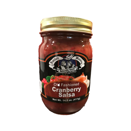 Jar of handcrafted cranberry salsa with rich, chunky texture and natural ingredients, perfect for Kitchen & Food, Snacks and Sweets, Pantry, and USA Made collections.