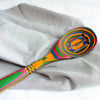 Colorful pakkawood slotted spoon with vibrant layered patterns, sturdy and heat resistant, ideal for Kitchen & Food, Kitchen Gadgets, Cooking and Baking Helpers, Storage and Serving, and Best Sellers collections.