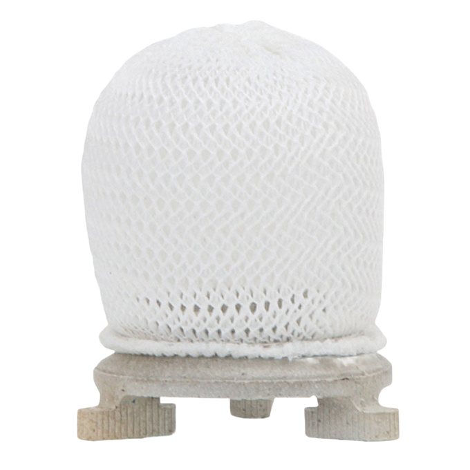 White hard inverted gas mantle with non-thorium ring and wooden base, crafted for outdoor gas lights, featured in Lamps & Lighting, Gas Lights, Best Sellers, and Promo Eligible collections.