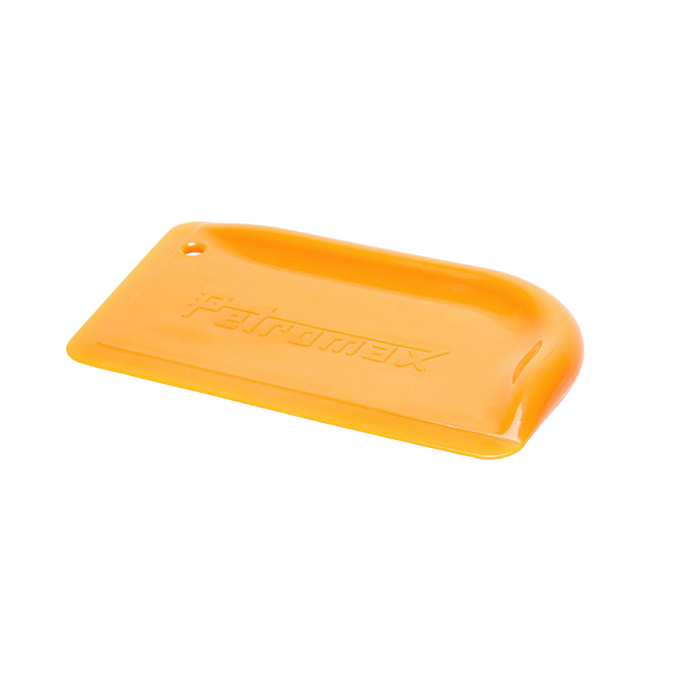 Orange Petromax pan scraper designed for gently removing residue from cast iron cookware, featured in Kitchen & Food, Cookware, Cast Iron, Best Sellers, and Promo Eligible collections.