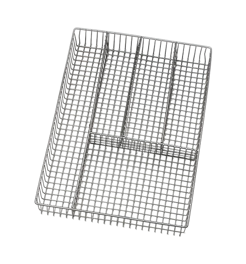 Large grid-patterned silverware tray organizer with five compartments, designed to neatly arrange cutlery and utensils, suitable for Kitchen & Food and Kitchen Accessories collections.