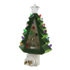 Handcrafted ceramic vintage-style tree nightlight with multicolored bulbs and a clear star topper, perfect for Home & Decor, Holiday Decor, Best Sellers, and Promo Eligible collections.