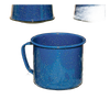 Royal blue enamel-coated steel giant mug with white speckled pattern, durable and weather resistant, perfect for camping, kitchen, and farm use in Best Sellers and Dinnerware collections.