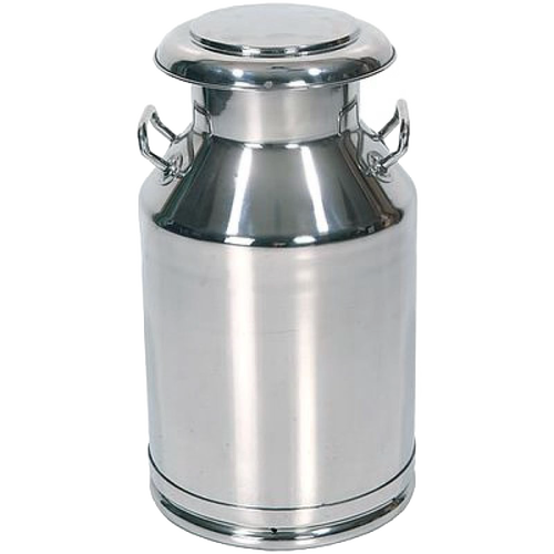 Handcrafted large 40-liter stainless steel milk can with shining finish, solid handles, and tight-fitting lid, ideal for Farm, Garden & Tool, Animal Care, Best Sellers, and Promo Eligible collections.