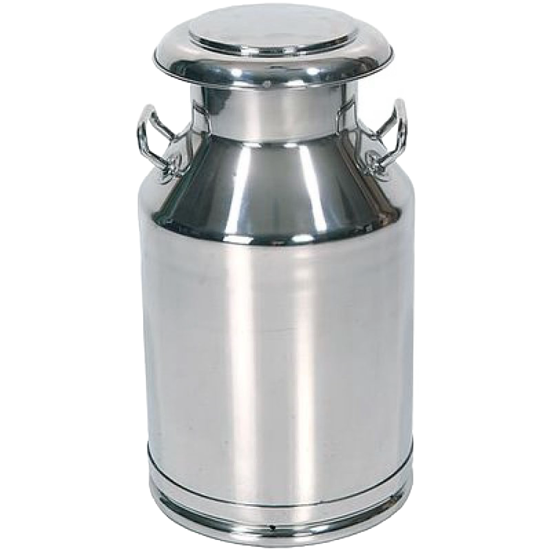 Handcrafted large 40-liter stainless steel milk can with shining finish, solid handles, and tight-fitting lid, ideal for Farm, Garden & Tool, Animal Care, Best Sellers, and Promo Eligible collections.