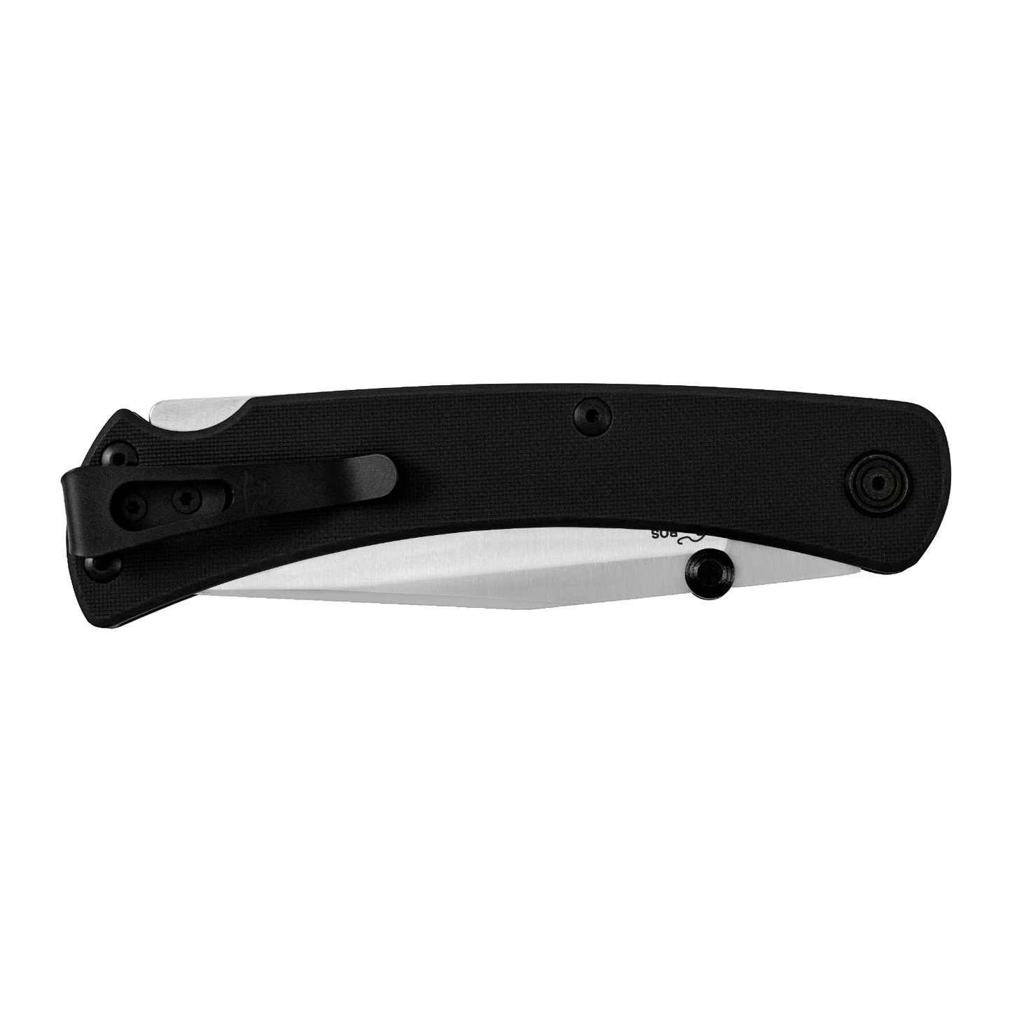 Slim folding knife featuring a black lightweight handle, reversible deep carry pocket clip, and dual thumbstuds for easy one-handed opening, made in USA, ideal for Farm, Garden & Tool and Hand Tools collections.