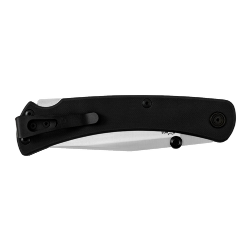 Slim folding knife featuring a black lightweight handle, reversible deep carry pocket clip, and dual thumbstuds for easy one-handed opening, made in USA, ideal for Farm, Garden & Tool and Hand Tools collections.
