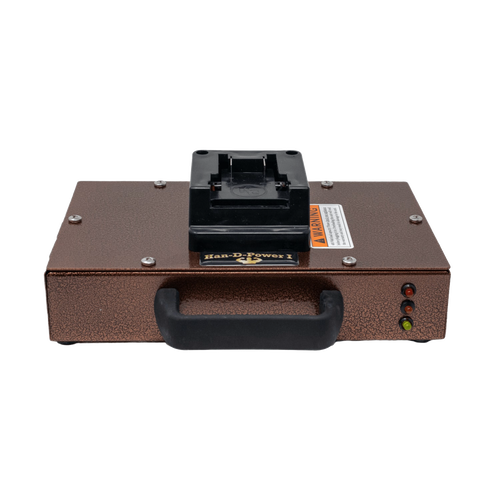 Compact portable inverter with textured brown metal casing, black handle, and battery slot, designed for reliable power supply in Farm, Garden & Tool and Emergency Supplies collections.