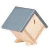Square handcrafted pine wood bee house featuring a zinc roof and paper nesting materials, designed to support beneficial bees, ideal for Farm, Garden & Tool and Garden Accessories collections.