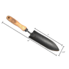 Handcrafted forged transplant trowel with a narrow black blade and smooth wooden handle featuring a maker’s mark, perfect for precise planting in Farm, Garden & Tool and Digging and Cultivating collections.