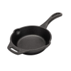 Heavy-duty cast iron skillet with a long handle and helper grip, ideal for camping, kitchen, and outdoor cooking, featured in Farm, Garden & Tool and Cast Iron cookware collections.