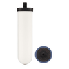 Handcrafted ceramic water filter element with a smooth white body and black top, designed for gravity water filters in Farm, Garden & Tool, Appliances, and Emergency Supplies collections.