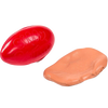 Handcrafted Silly Putty compound stretched beside its bright red travel case, designed for indoor play and children's toys, featured in USA Made and best sellers collections.