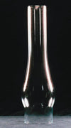 Clear glass oil lamp chimney with a gently bulged shape and narrow neck, suitable for lamps and lighting, parts and accessories, chimneys and globes, and best sellers collections.