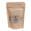 Brown kraft resealable pouch containing natural elderberry syrup mix with ginger, cinnamon, and cloves, crafted in the USA, part of Health & Wellness and Kitchen collections.
