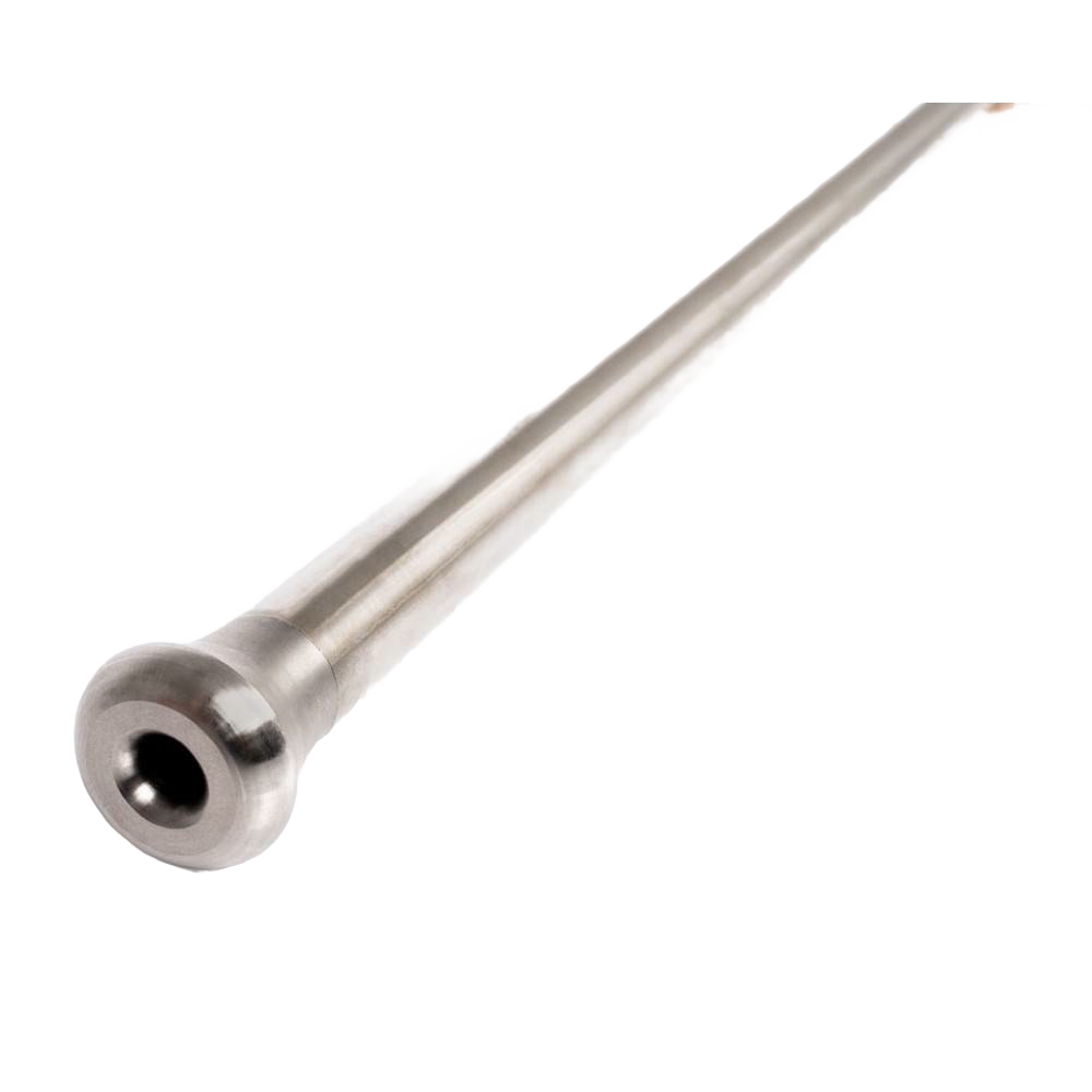 Long stainless steel fire blow pipe with an extended nozzle for directing airflow safely into fires, suitable for Farm, Garden & Tool, Stoves, Camping, and Hearth Accessories collections.