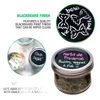 Set of black chalkboard lids for jars, featuring colorful chalk handwriting and drawings; reusable and dishwasher safe, ideal for Home & Decor, Decor, Best Sellers, Promo Eligible collections.