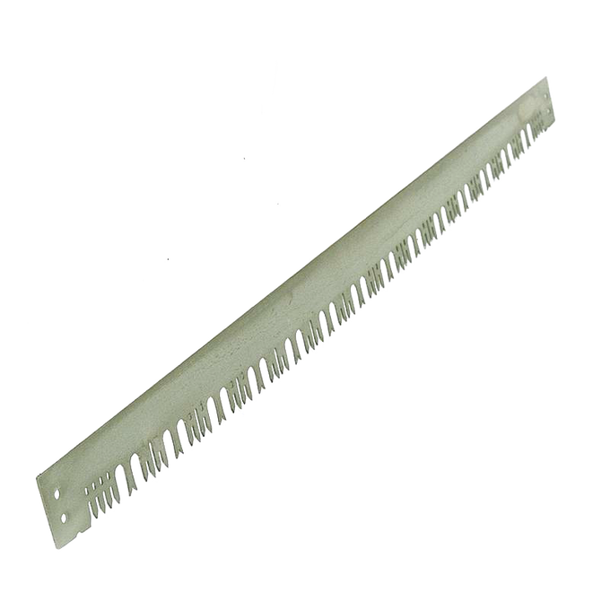 Long precision ground saw blade with wide perforated lance tooth cutter, designed for heavy wood cutting and hauling in farm, garden, and USA made hand tools collections.