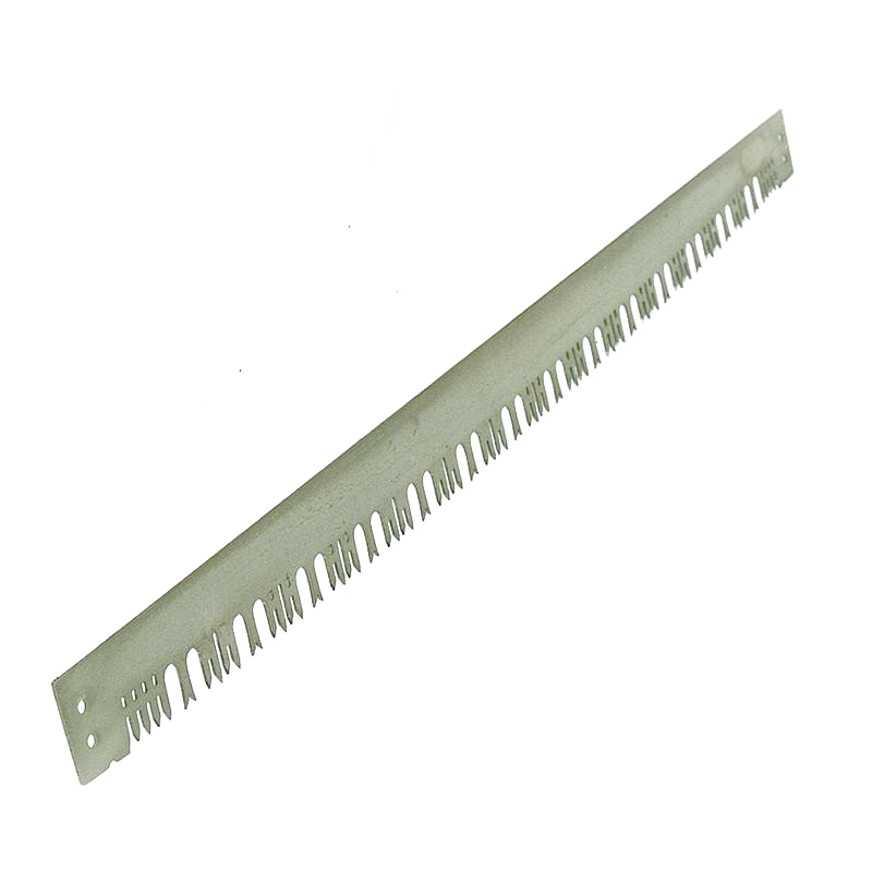 Long precision ground saw blade with wide perforated lance tooth cutter, designed for heavy wood cutting and hauling in farm, garden, and USA made hand tools collections.