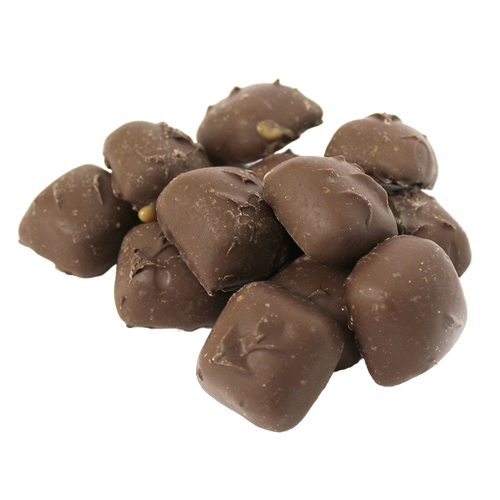 Close-up of handmade sugar-free chocolate caramels with a rich vanilla flavor, crafted in the USA, featured in Kitchen & Food, Snacks and Sweets, and Candy collections.