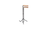 Steel lid lifter with wooden handles designed for safely lifting hot Dutch oven lids, ideal for camping, farm, garden, and best seller tool collections.