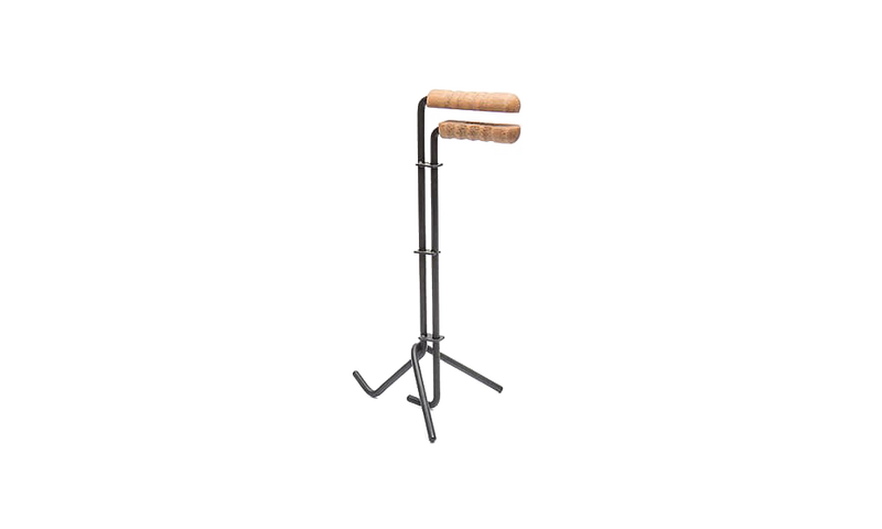 Steel lid lifter with wooden handles designed for safely lifting hot Dutch oven lids, ideal for camping, farm, garden, and best seller tool collections.